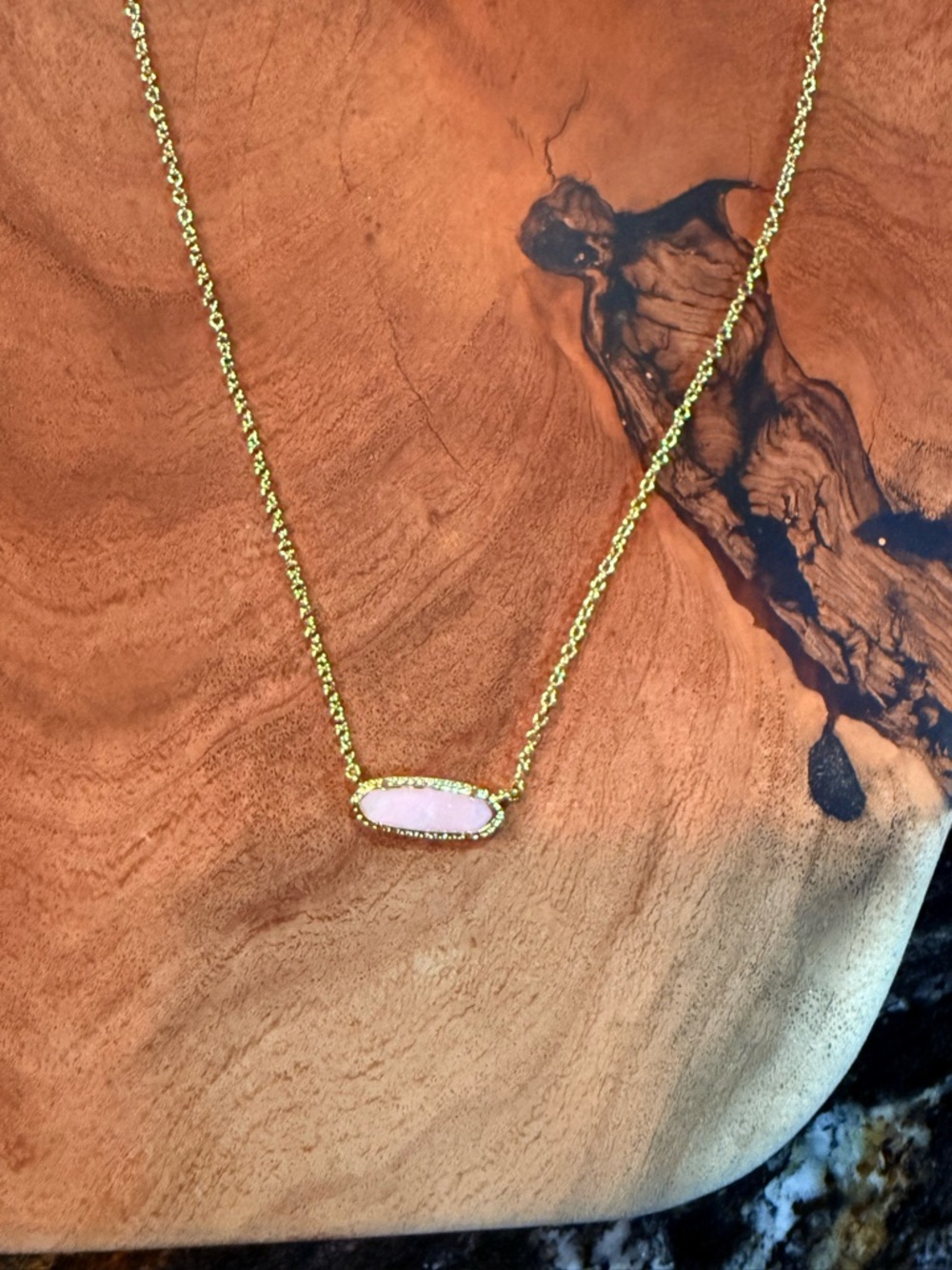 Kendra Scott Gold Necklace with Pink Bar Pendant - Picture 4 of 5